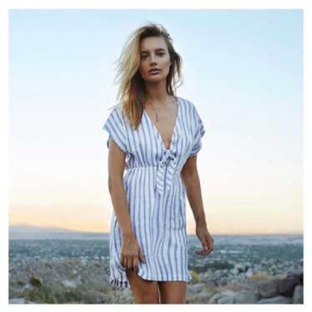 Rails Charlotte grenadines stripes tie print dress beachy boho - Picture 1 of 13